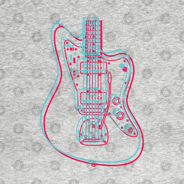 3D Offset Style Electric Guitar Body Outline by nightsworthy